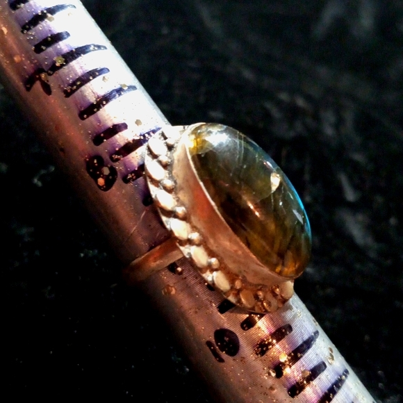113 NWT Labradorite gemstone crystal 925 silver ring size 9 free shipping sale - Picture 8 of 8